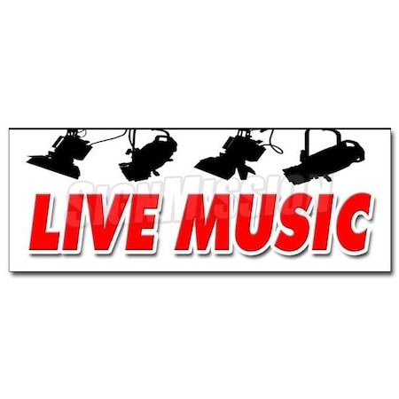 Signmission LIVE MUSIC DECAL sticker band trio rock and roll swing no cover cocktails, D-12 Live Music D-12 Live Music